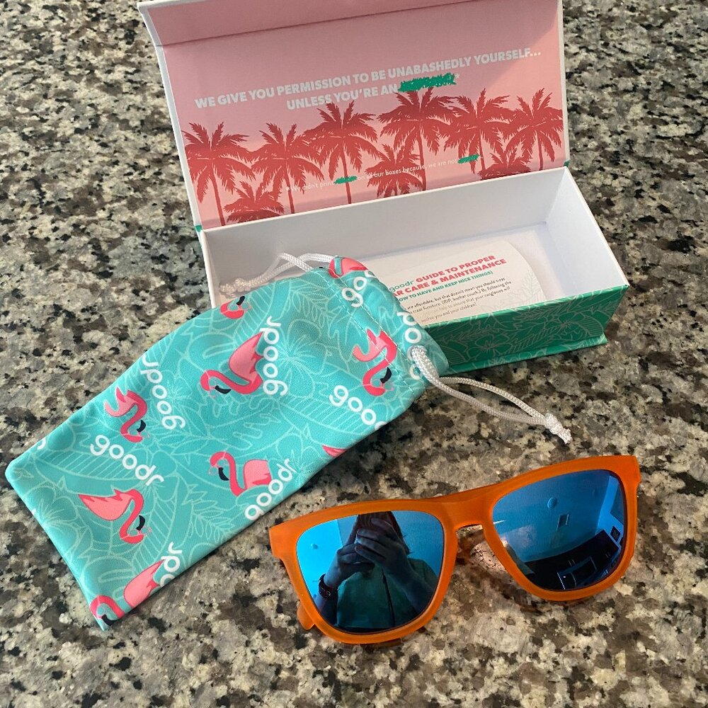 Brand new polarized Goodr Orange Sunglasses